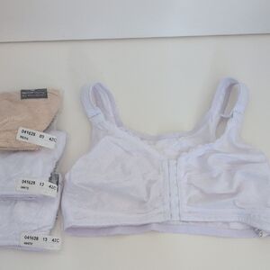 New! 4 Pk Instant Shaping By Plusform Front Close Posture Bras - 42C